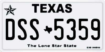 TX license plate DSS5359
