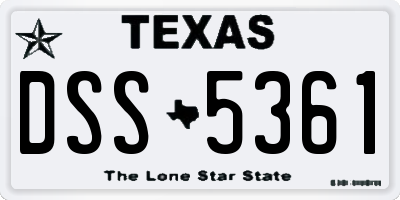 TX license plate DSS5361