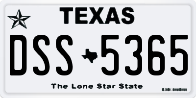 TX license plate DSS5365