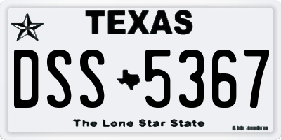 TX license plate DSS5367