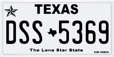 TX license plate DSS5369