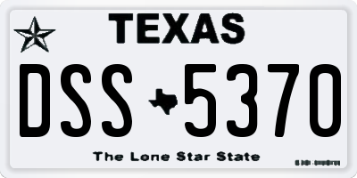 TX license plate DSS5370