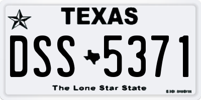 TX license plate DSS5371