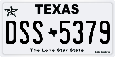 TX license plate DSS5379