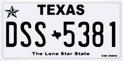 TX license plate DSS5381