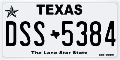 TX license plate DSS5384