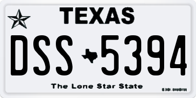 TX license plate DSS5394