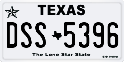 TX license plate DSS5396