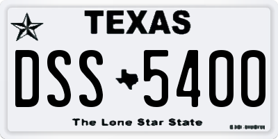 TX license plate DSS5400