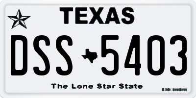TX license plate DSS5403