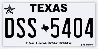 TX license plate DSS5404