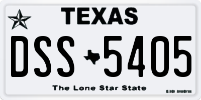 TX license plate DSS5405