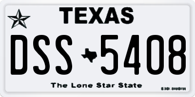 TX license plate DSS5408