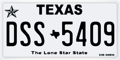 TX license plate DSS5409