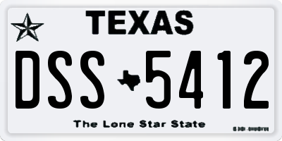 TX license plate DSS5412