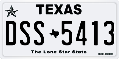 TX license plate DSS5413