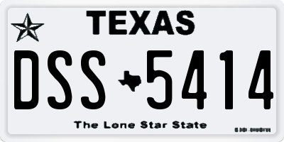 TX license plate DSS5414