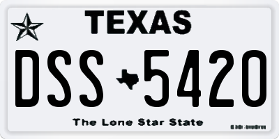 TX license plate DSS5420