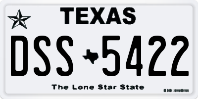 TX license plate DSS5422