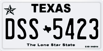TX license plate DSS5423