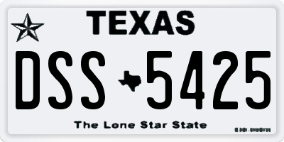 TX license plate DSS5425