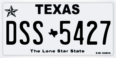 TX license plate DSS5427