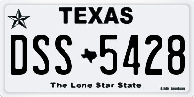 TX license plate DSS5428