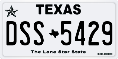 TX license plate DSS5429