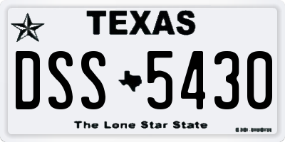 TX license plate DSS5430