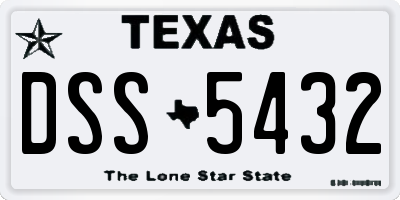 TX license plate DSS5432