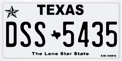 TX license plate DSS5435