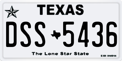TX license plate DSS5436