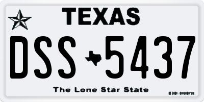 TX license plate DSS5437