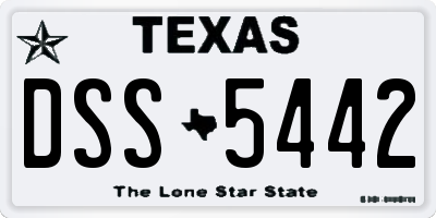TX license plate DSS5442