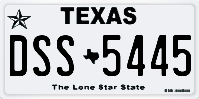 TX license plate DSS5445