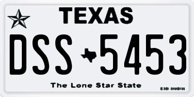 TX license plate DSS5453