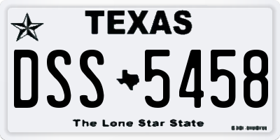 TX license plate DSS5458
