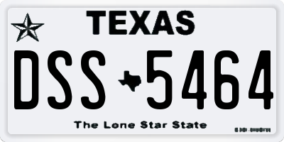 TX license plate DSS5464