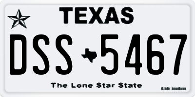 TX license plate DSS5467