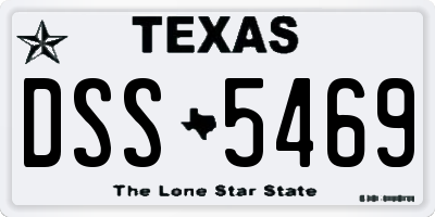 TX license plate DSS5469