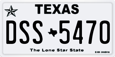 TX license plate DSS5470