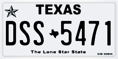 TX license plate DSS5471