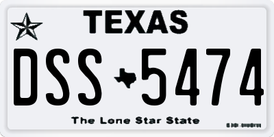 TX license plate DSS5474