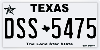 TX license plate DSS5475