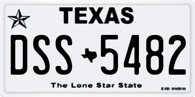 TX license plate DSS5482