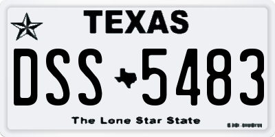 TX license plate DSS5483