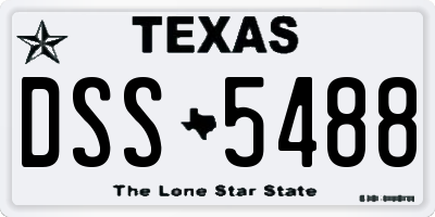 TX license plate DSS5488