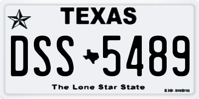 TX license plate DSS5489