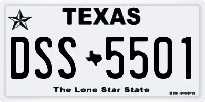 TX license plate DSS5501