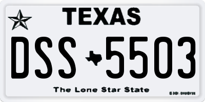 TX license plate DSS5503